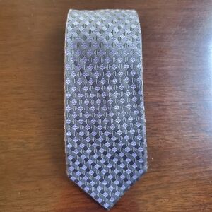 Micheal Kors Silk Tie With Purple Geometric Design